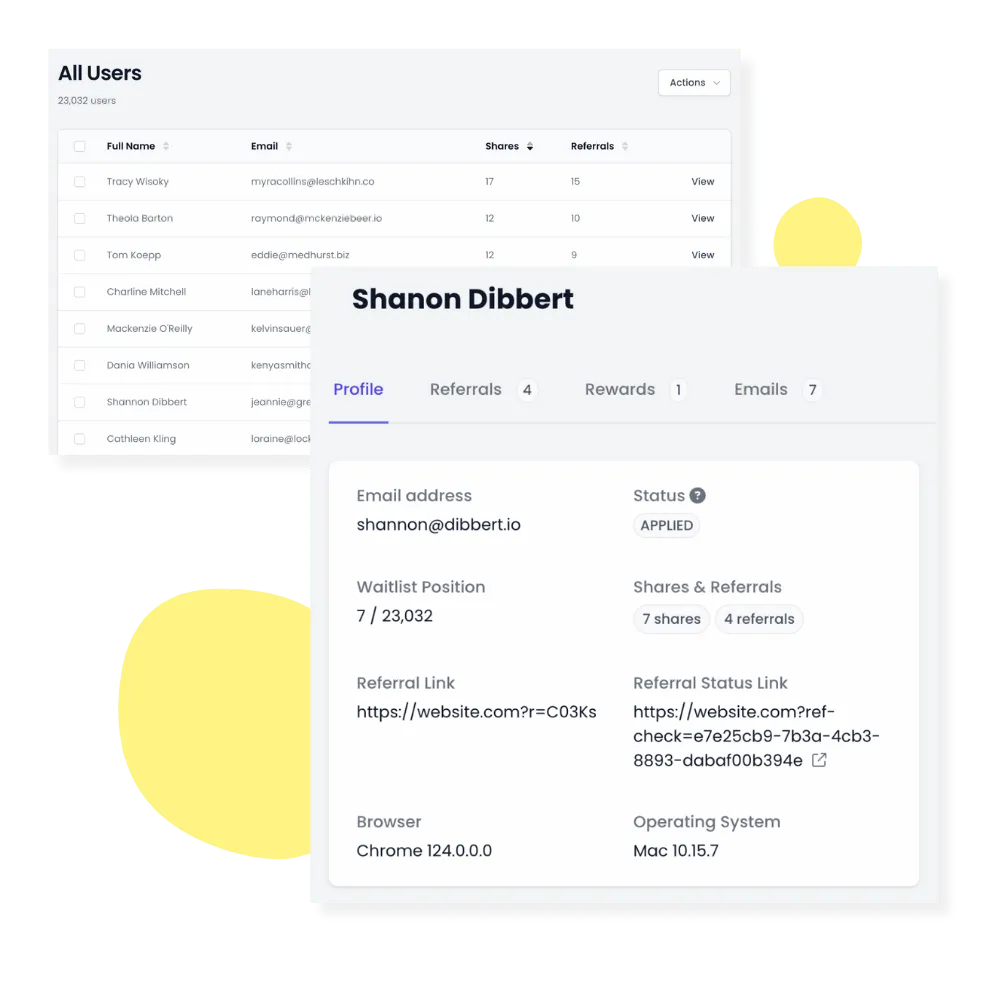 Find your top influencers and reward them based on ranking.