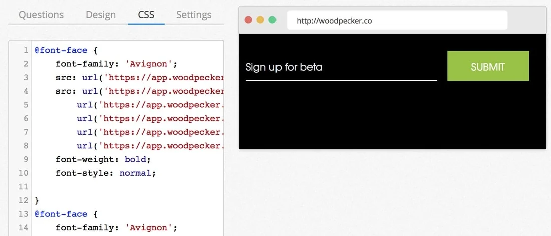 Form Editor - Prefinery screenshot
