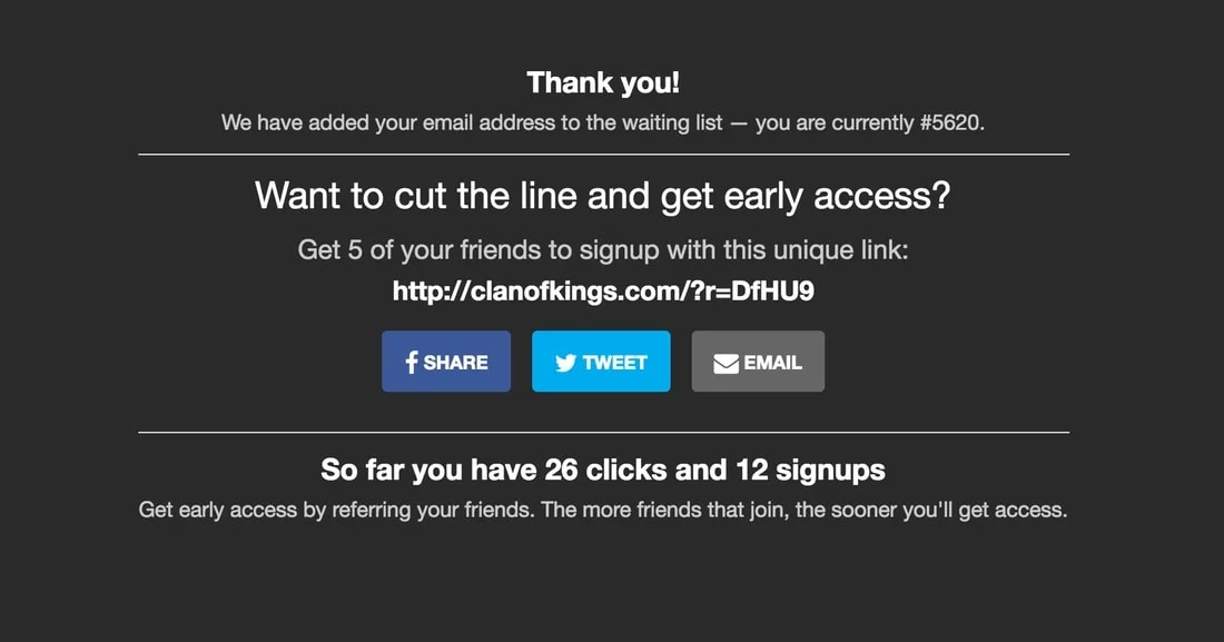 Game Referrals - Prefinery screenshot